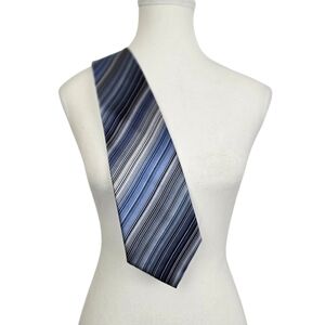 100% Silk Blue Striped Tie – Classic Business Formal Necktie